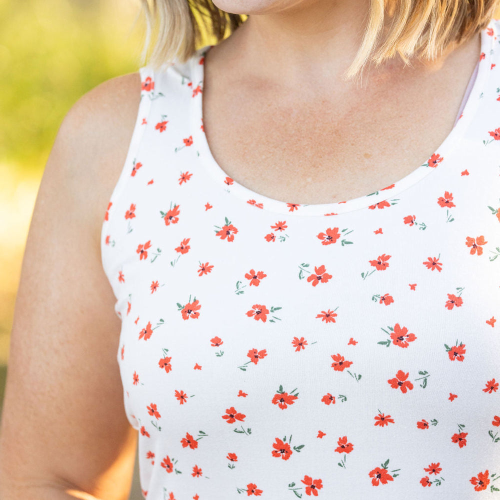 
                      
                        Luxe Crew Tank - Micro Ivory Floral
                      
                    