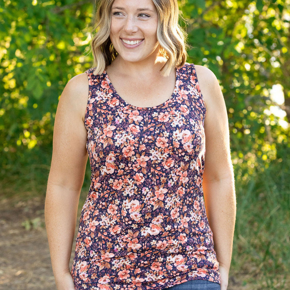 
                      
                        Luxe Crew Tank - Navy Floral Mix
                      
                    