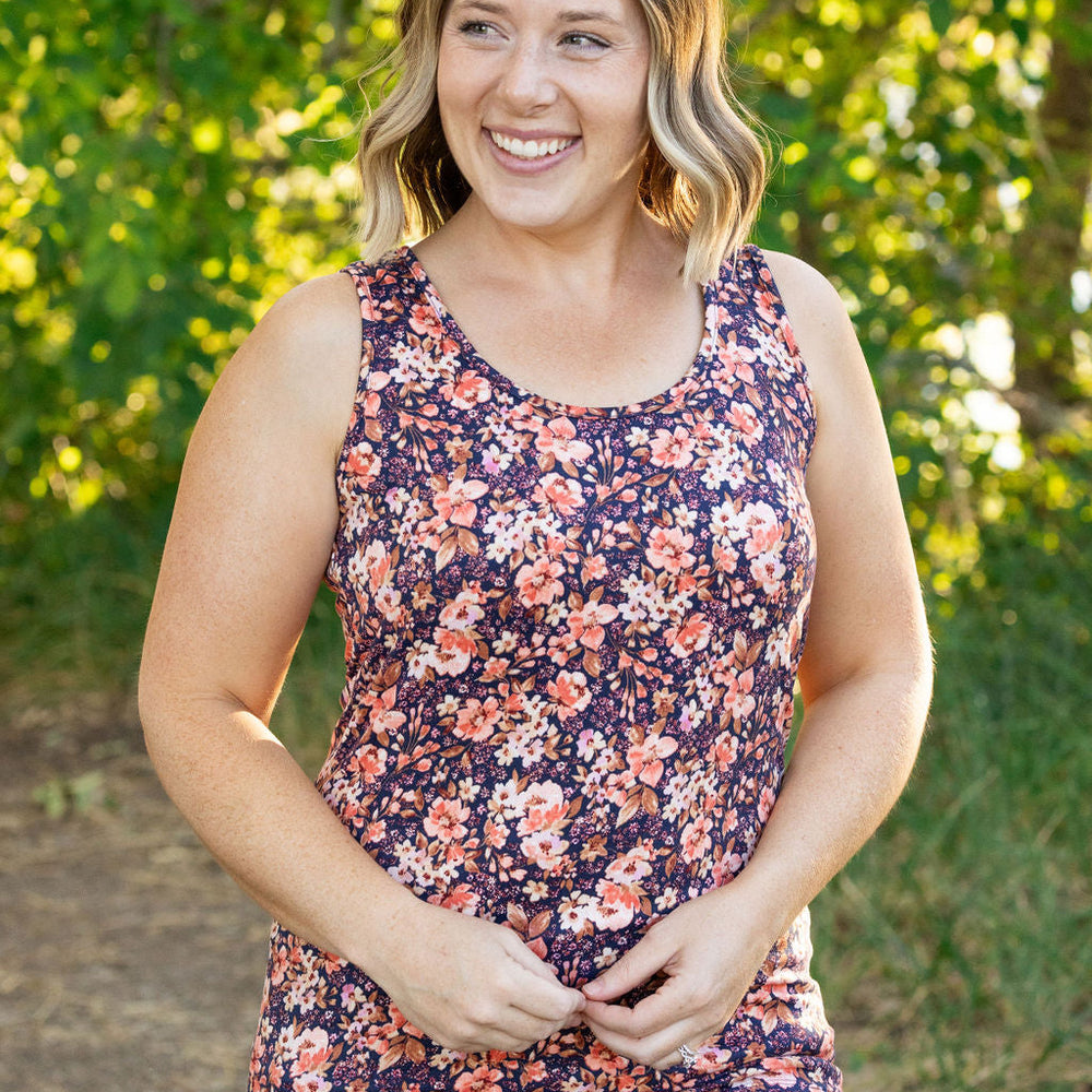 
                      
                        Luxe Crew Tank - Navy Floral Mix
                      
                    