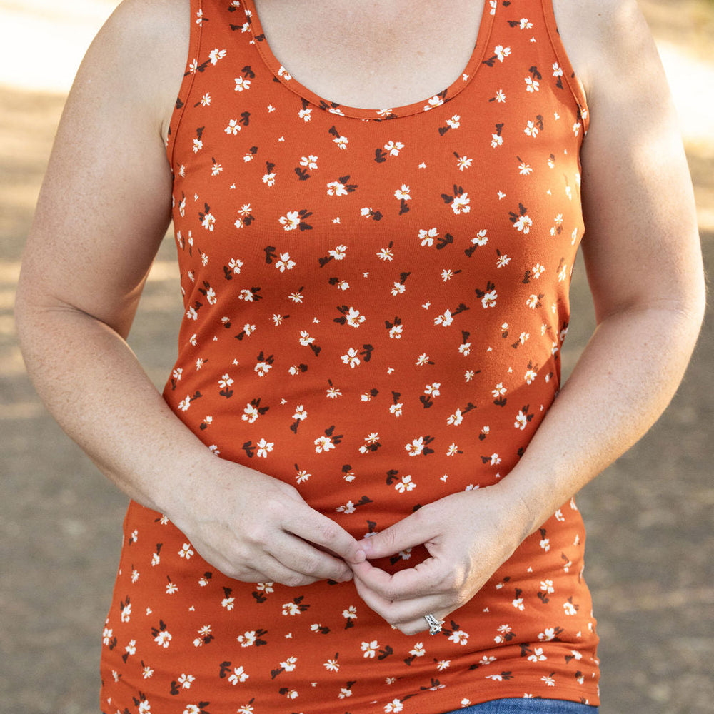 
                      
                        Luxe Crew Tank - Micro Rust Floral
                      
                    