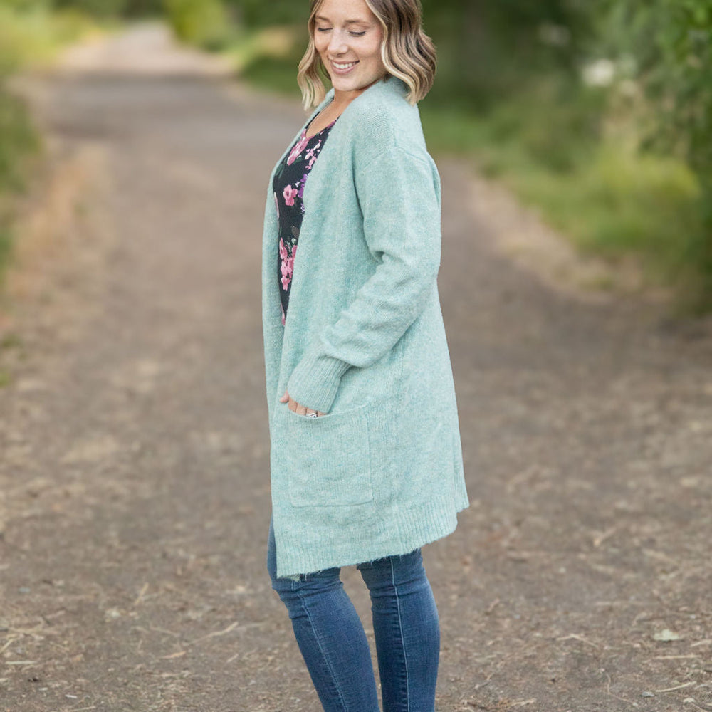 
                      
                        Madison Cozy Cardigan - Sage/Blue Mix
                      
                    