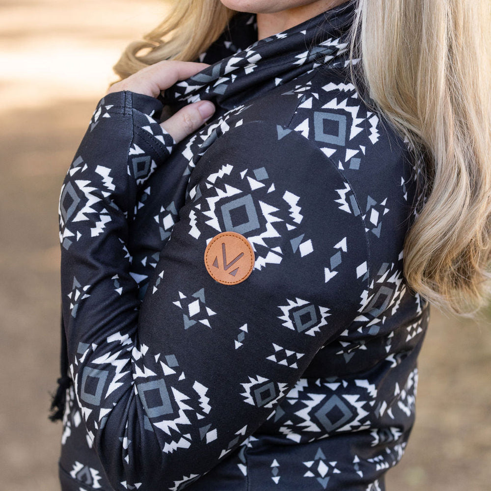 
                      
                        Soft Funnel Neck - Black Geometric
                      
                    