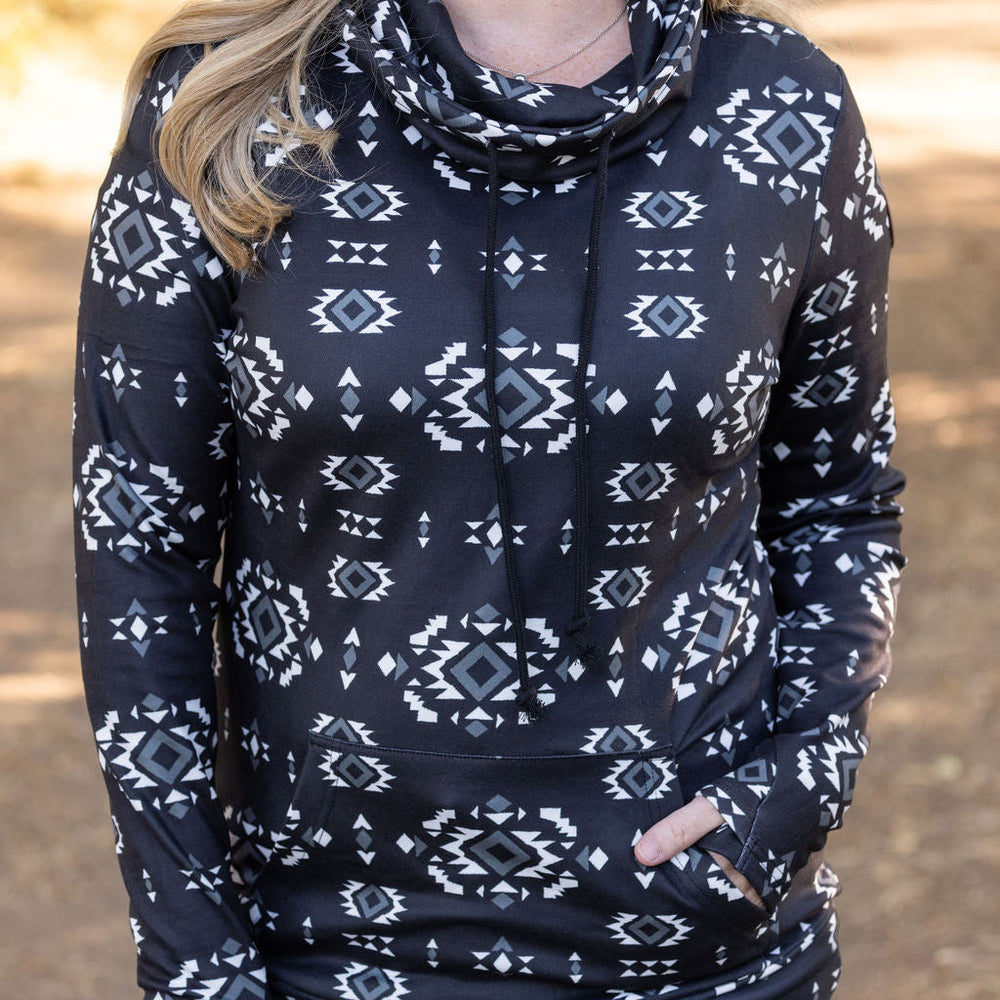 
                      
                        Soft Funnel Neck - Black Geometric
                      
                    