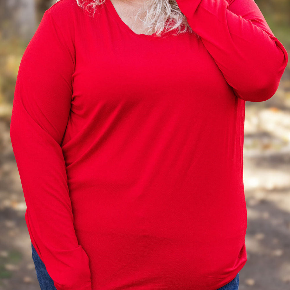 
                      
                        Leah Long Sleeve Top - Red
                      
                    