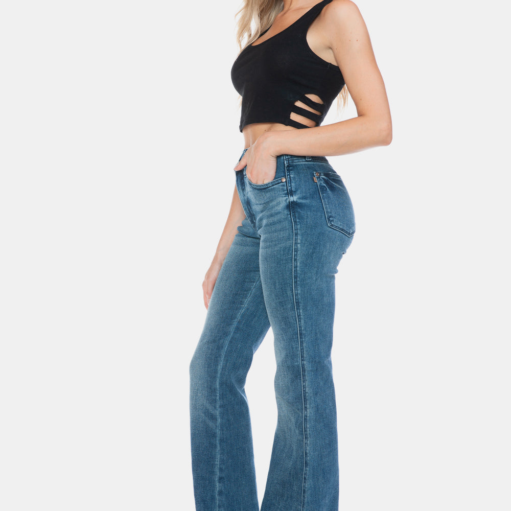 
                      
                        Judy Blue Full Size Tummy Control Cut Hem Flare Jeans
                      
                    