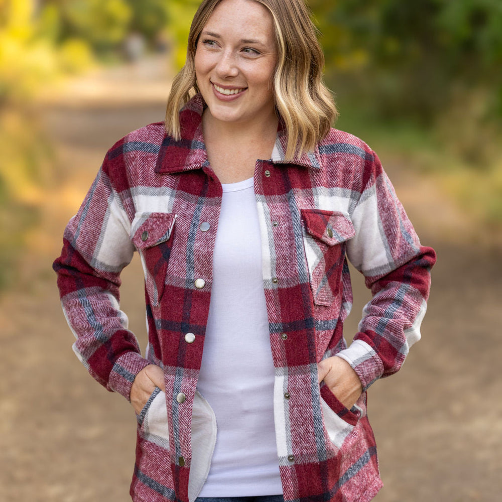 
                      
                        Norah Plaid Shacket - Merlot and Grey Mix
                      
                    