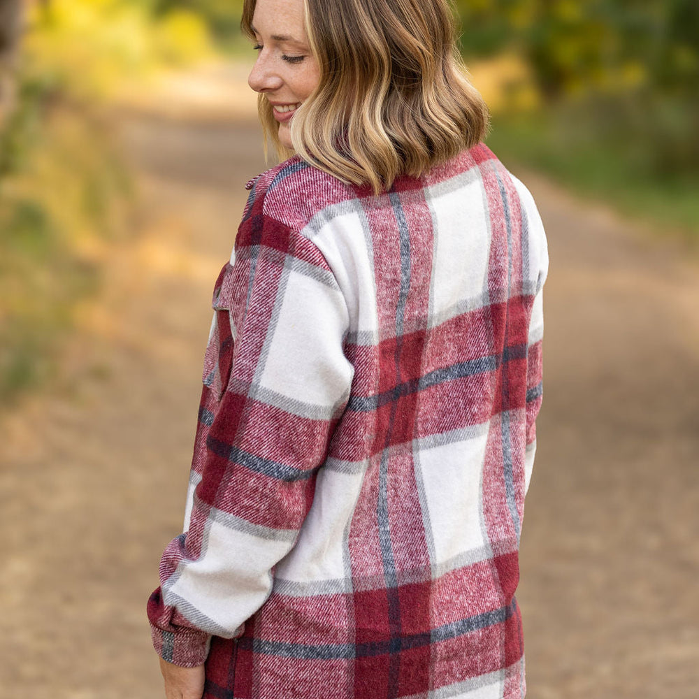 
                      
                        Norah Plaid Shacket - Merlot and Grey Mix
                      
                    