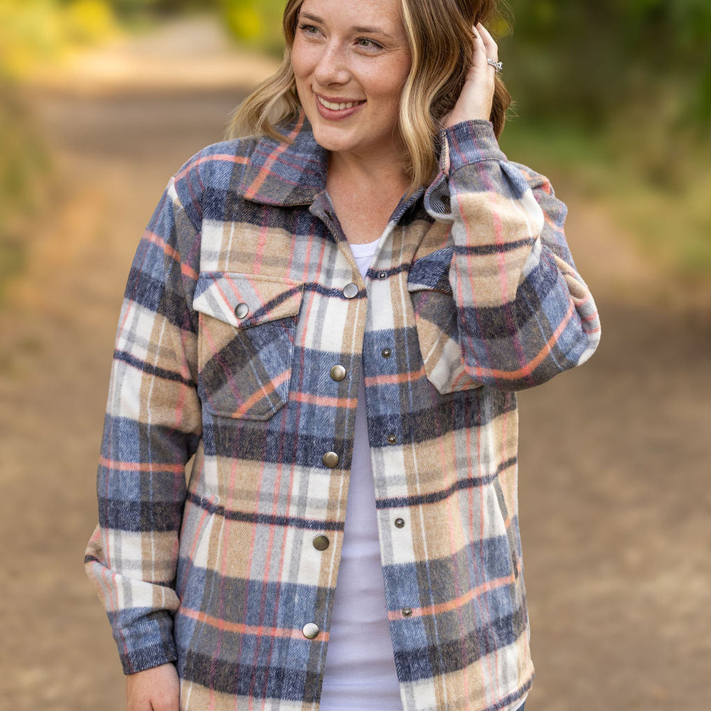 
                      
                        Norah Plaid Shacket - Tan and Blue
                      
                    