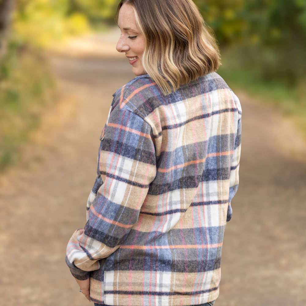 
                      
                        Norah Plaid Shacket - Tan and Blue
                      
                    