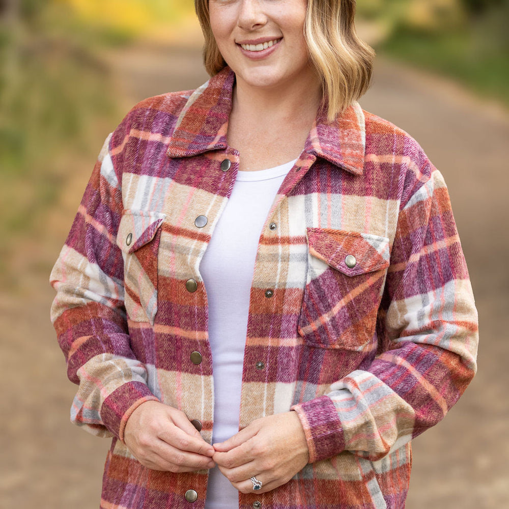 
                      
                        Norah Plaid Shacket - Sunset Plaid
                      
                    