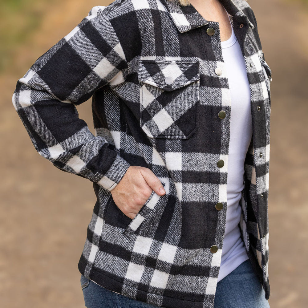 
                      
                        Norah Plaid Shacket - Classic Black and White
                      
                    