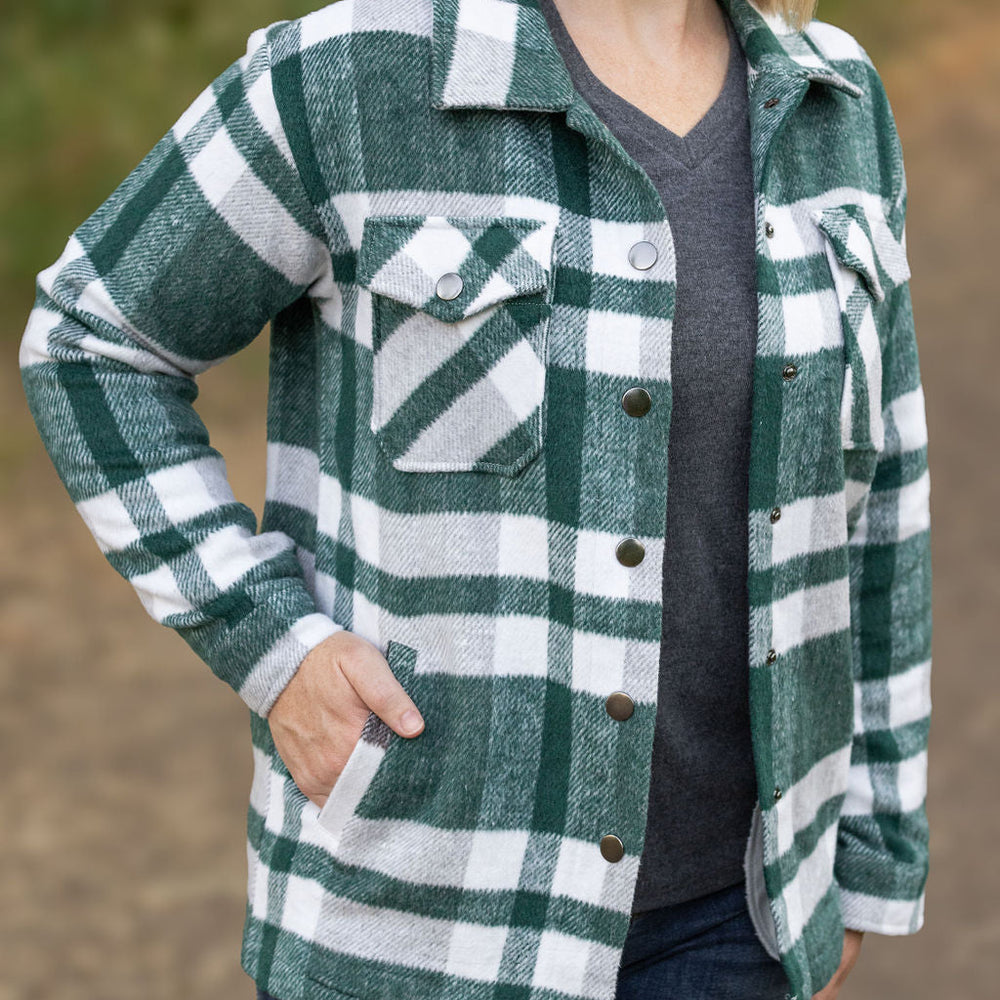 
                      
                        Norah Plaid Shacket - Classic Green and Grey Mix
                      
                    