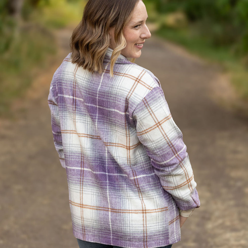 
                      
                        Norah Plaid Shacket - Purple and Gold
                      
                    