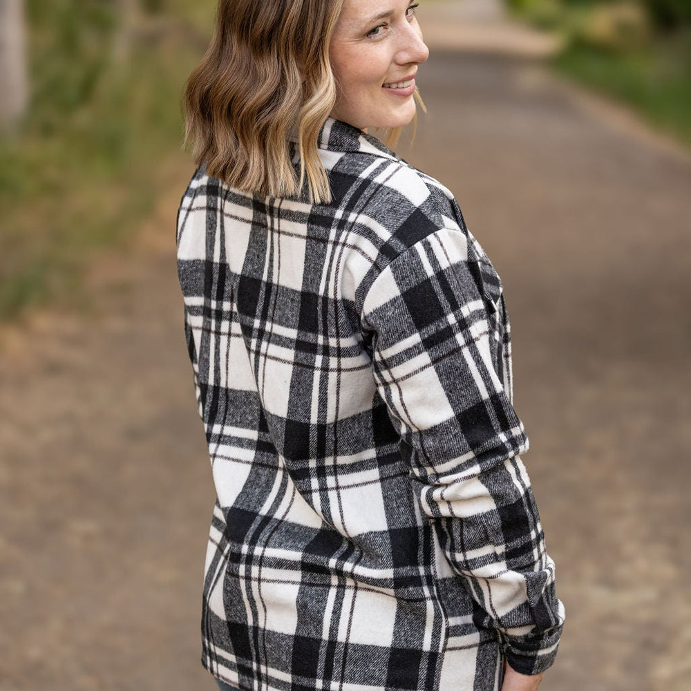 
                      
                        Norah Plaid Shacket - White and Black
                      
                    