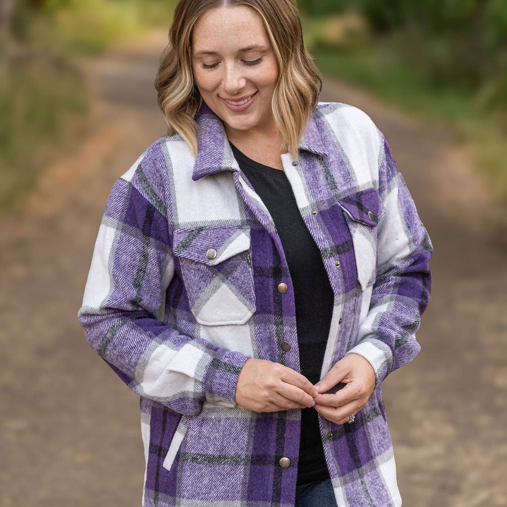 
                      
                        Norah Plaid Shacket - Purple Mix
                      
                    