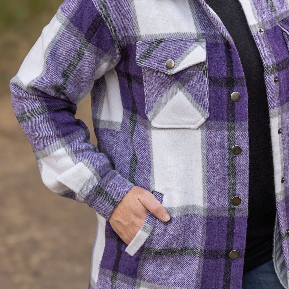 
                      
                        Norah Plaid Shacket - Purple Mix
                      
                    