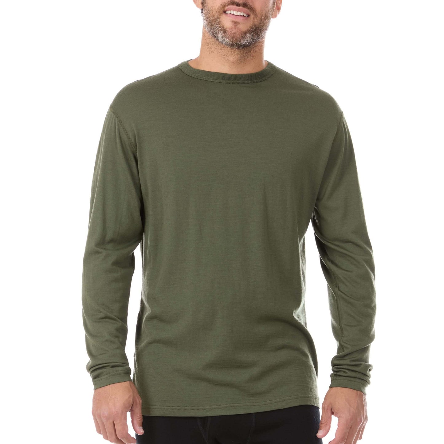 Men’s Lightweight Merino Wool Crew Top by Minus33 in Olive Drab Green