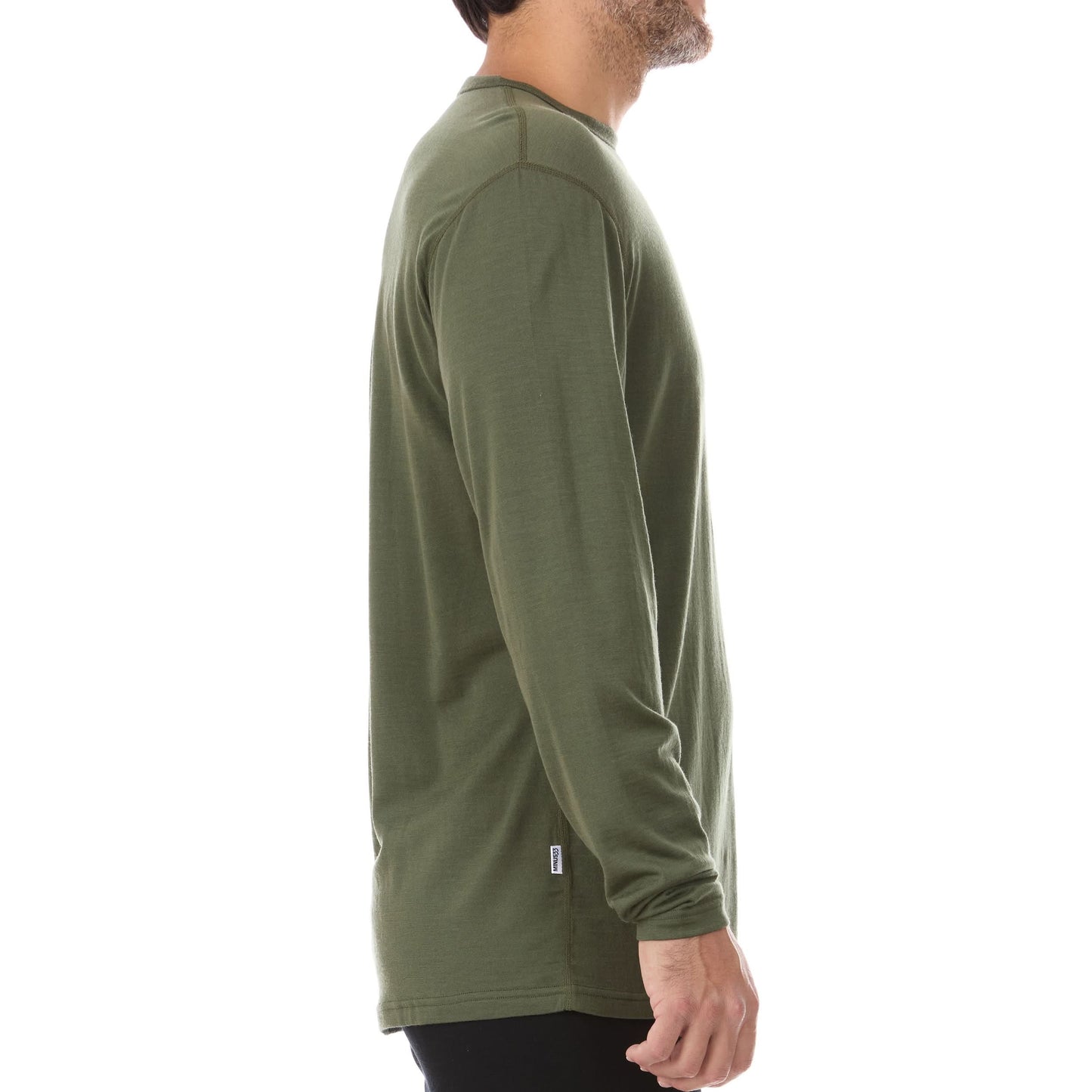 Men’s Lightweight Merino Wool Crew Top by Minus33 in Olive Drab Green
