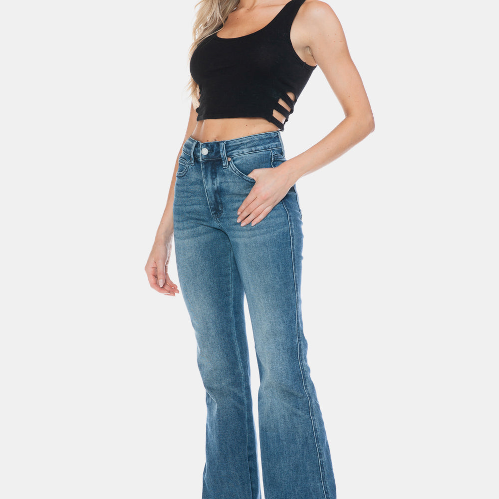 
                      
                        Judy Blue Full Size Tummy Control Cut Hem Flare Jeans
                      
                    