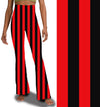 Red & Black Stripe - Yoga Flares with Pockets