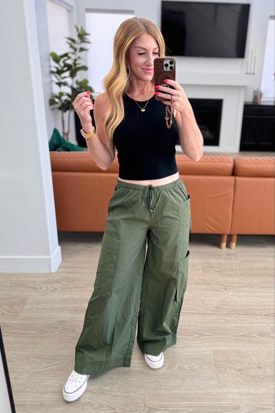 PREORDER: Archer Asymmetrical Pocket Wide Leg Cargo Pants in Two Colors