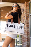 Michelle Mae Canvas Beach Bag - Lake Life