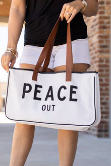  Michelle Mae Canvas Bag - Peace Out
