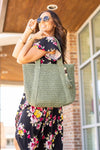 Michelle Mae Classic Woven Bag - Olive
