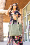 Michelle Mae Classic Woven Bag - Olive