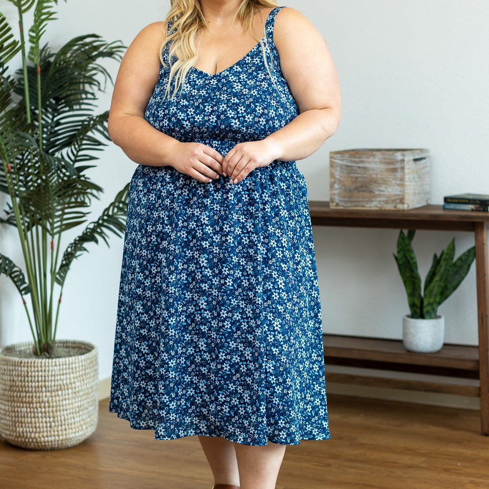 
                      
                        Michelle Mae Cassidy Midi Dress - Blue Floral Mix
                      
                    