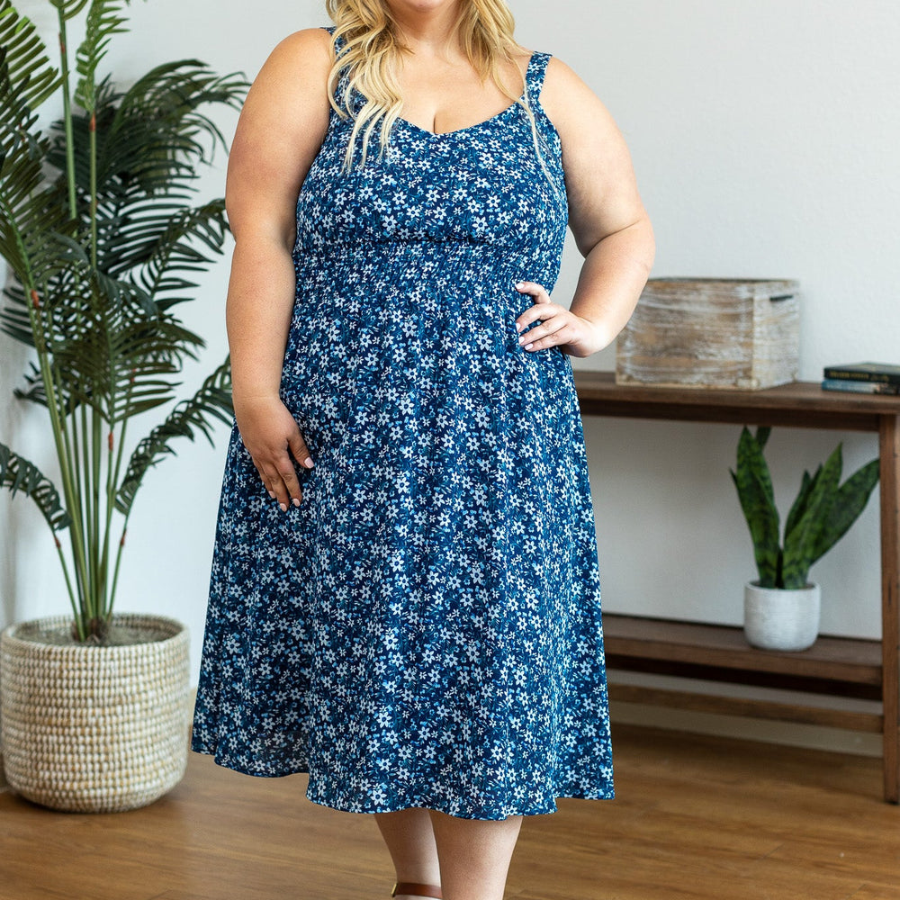 
                      
                        Michelle Mae Cassidy Midi Dress - Blue Floral Mix
                      
                    