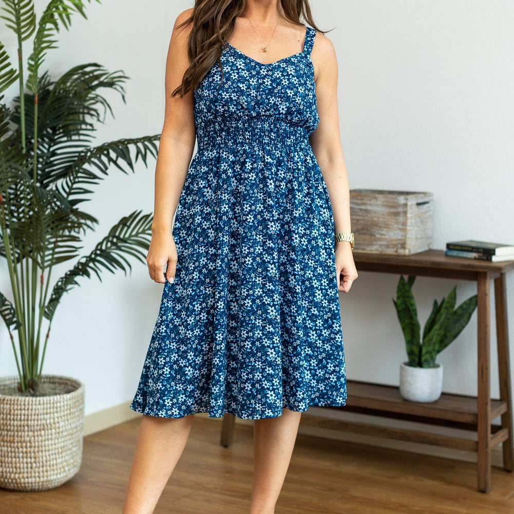 
                      
                        Michelle Mae Cassidy Midi Dress - Blue Floral Mix
                      
                    