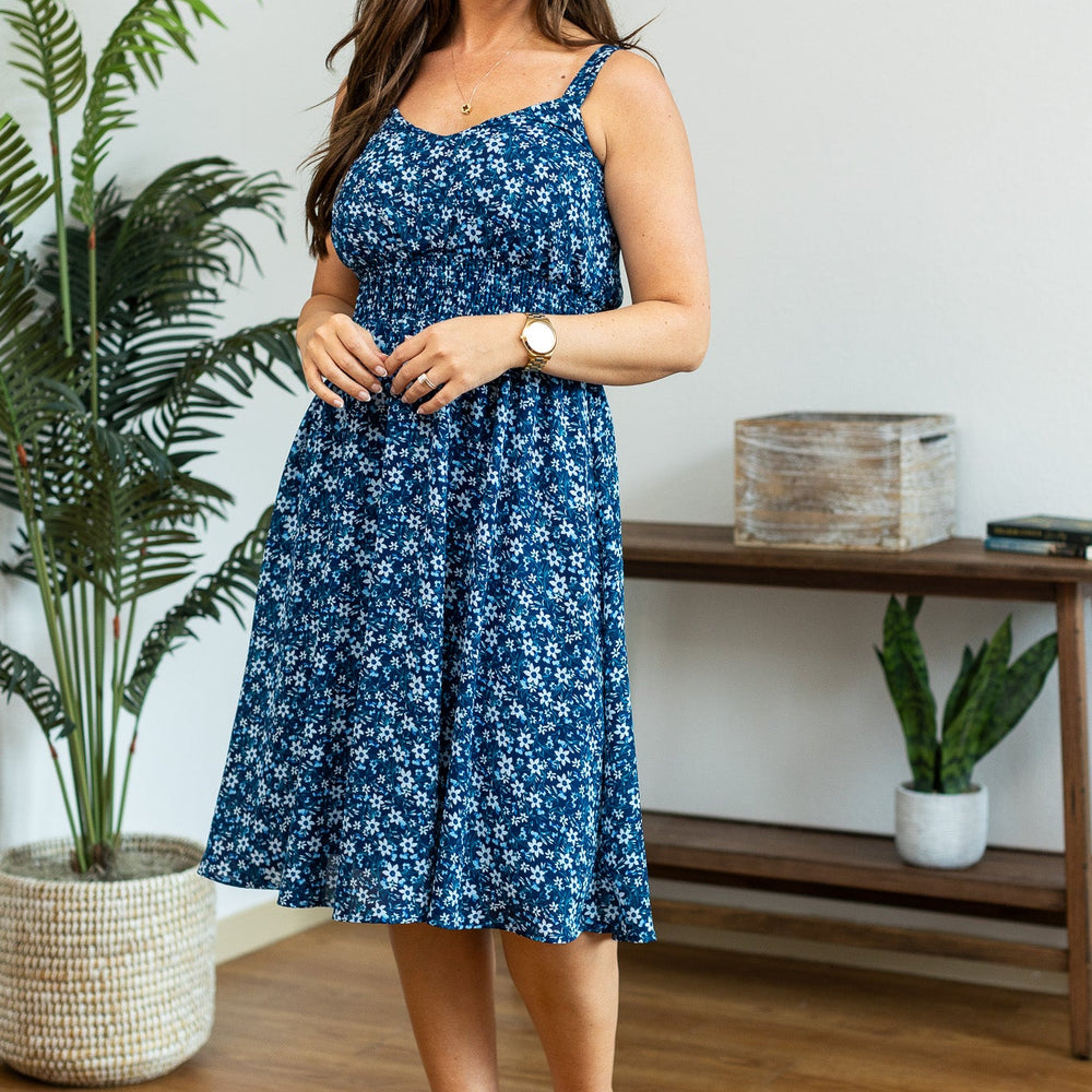 
                      
                        Michelle Mae Cassidy Midi Dress - Blue Floral Mix
                      
                    