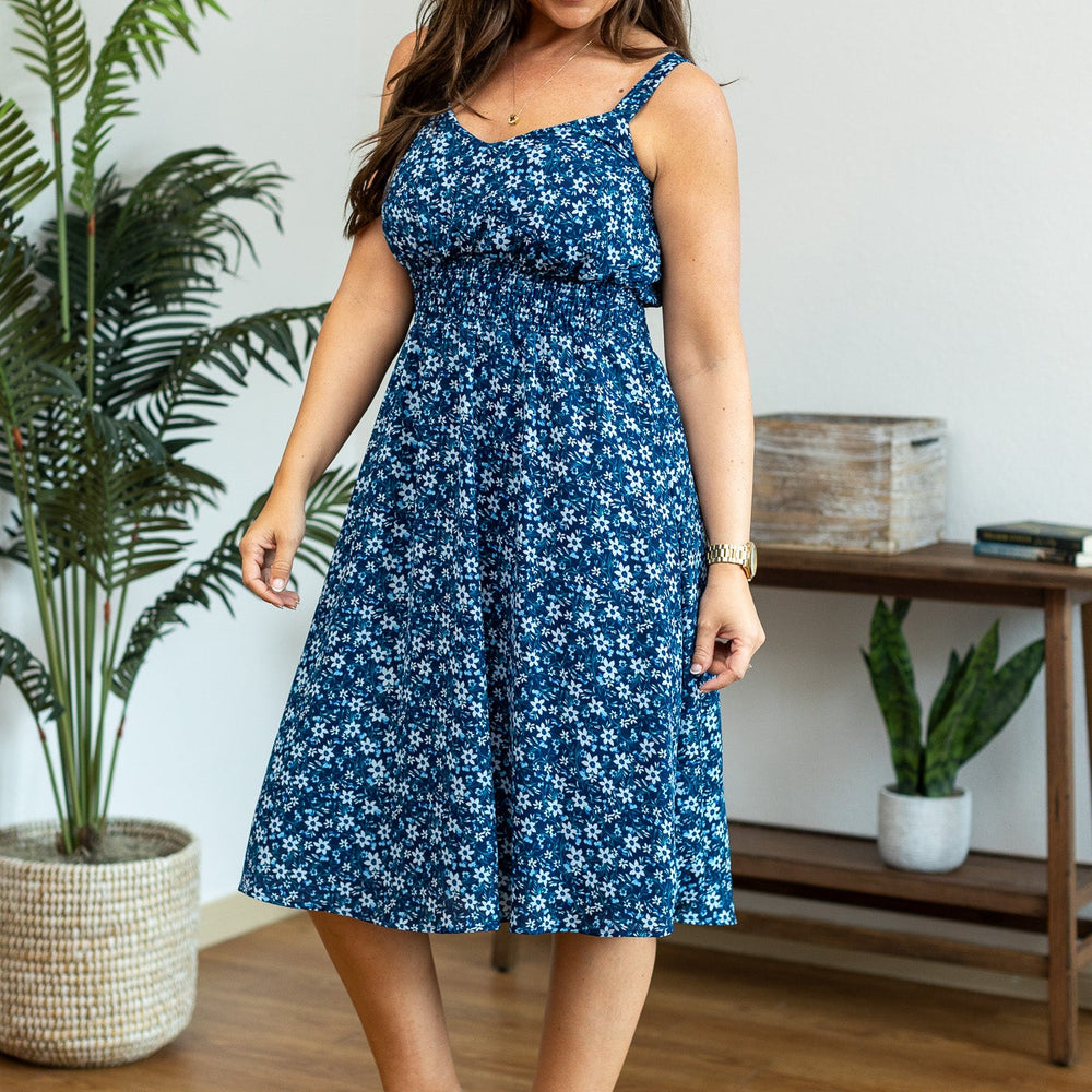 
                      
                        Michelle Mae Cassidy Midi Dress - Blue Floral Mix
                      
                    