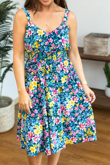  Michelle Mae Cassidy Midi Dress - Navy and Yellow Floral