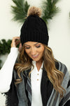 IN STOCK Carly Cable Knit Beanie - Black