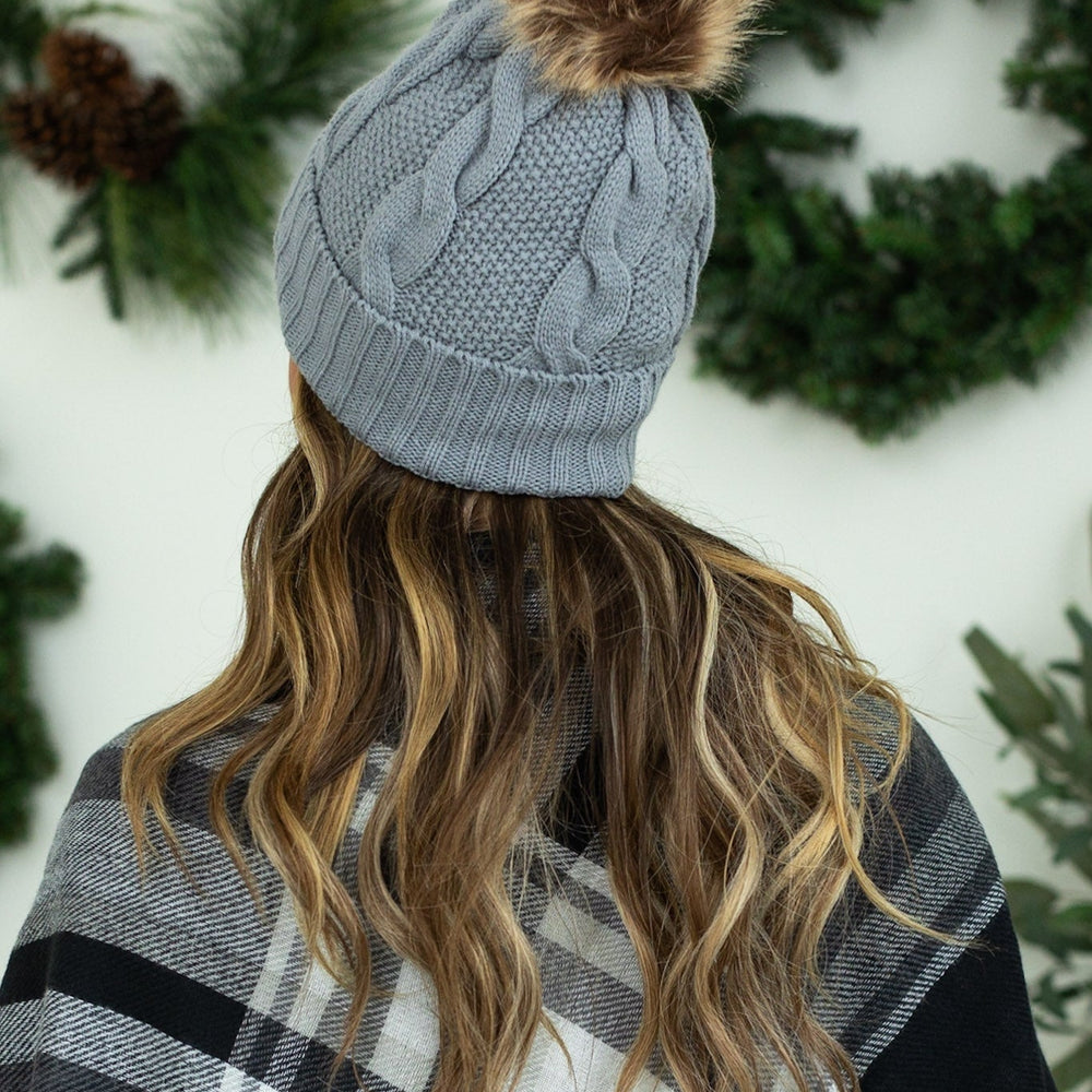 
                      
                        Carly Cable Knit Beanie - Grey
                      
                    