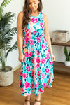 Michelle Mae Sydney Scoop Dress - Aqua Floral
