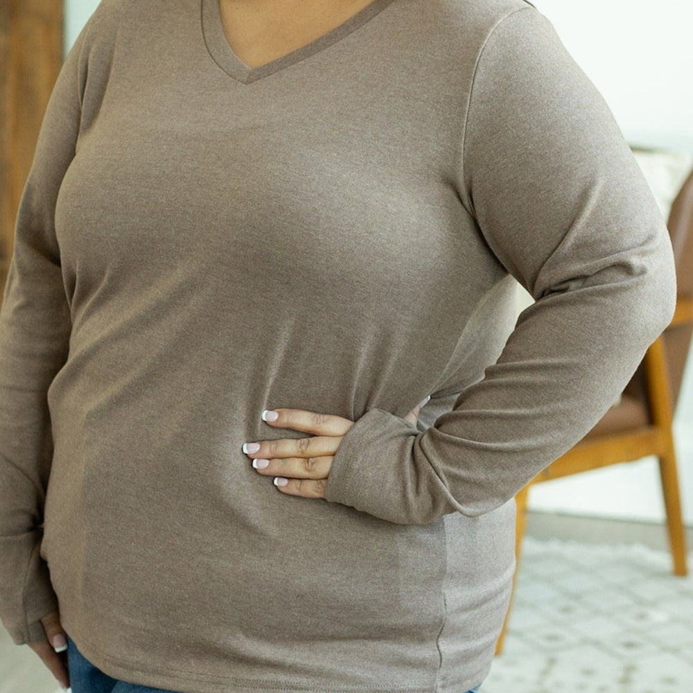 
                      
                        Leah Long Sleeve Top - Mocha
                      
                    