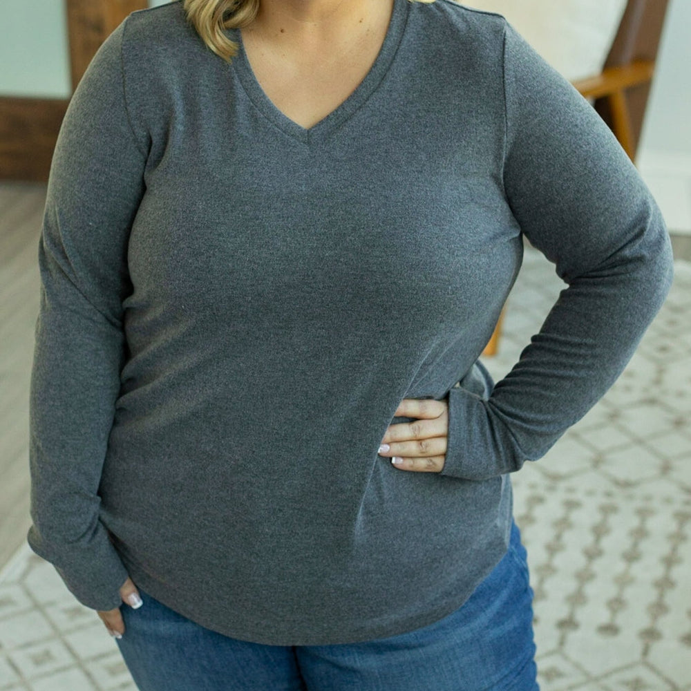 
                      
                        Leah Long Sleeve Top - Charcoal
                      
                    