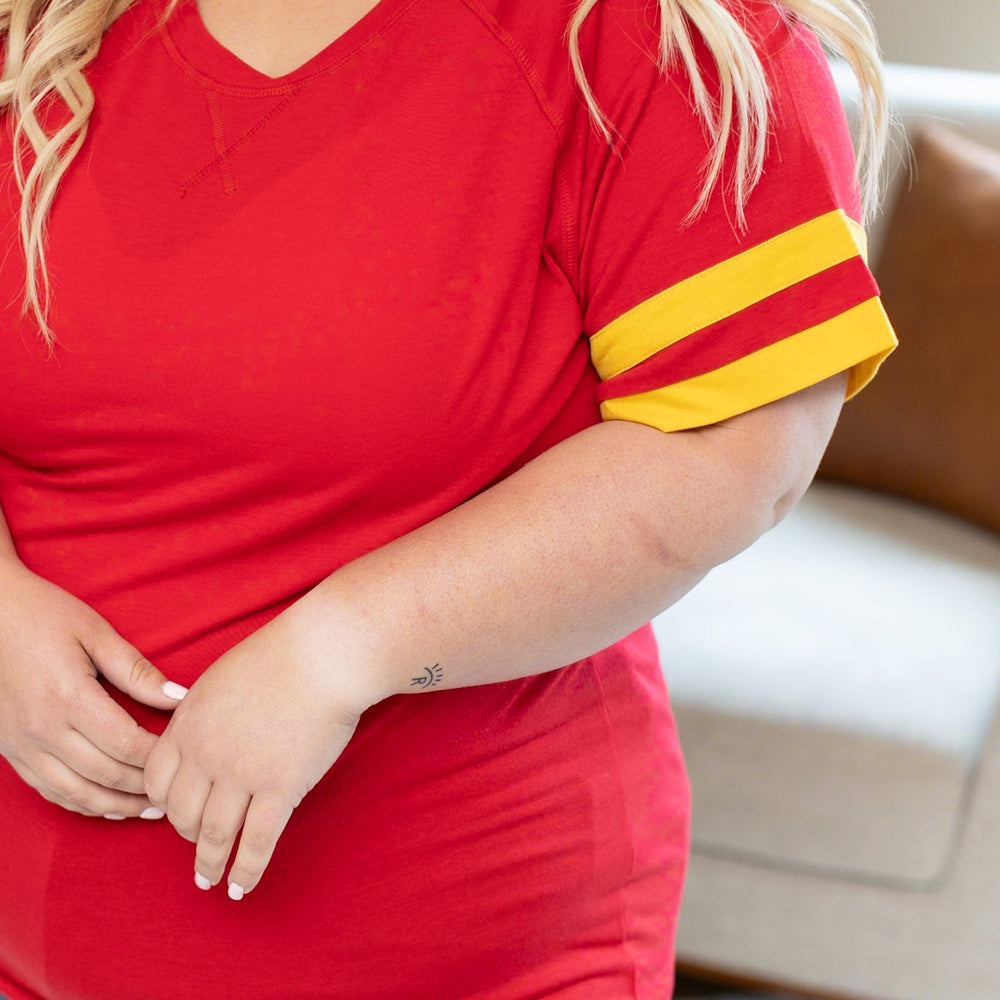 
                      
                        Kylie Tee - Kansas City Red and Yellow | Women's Top
                      
                    