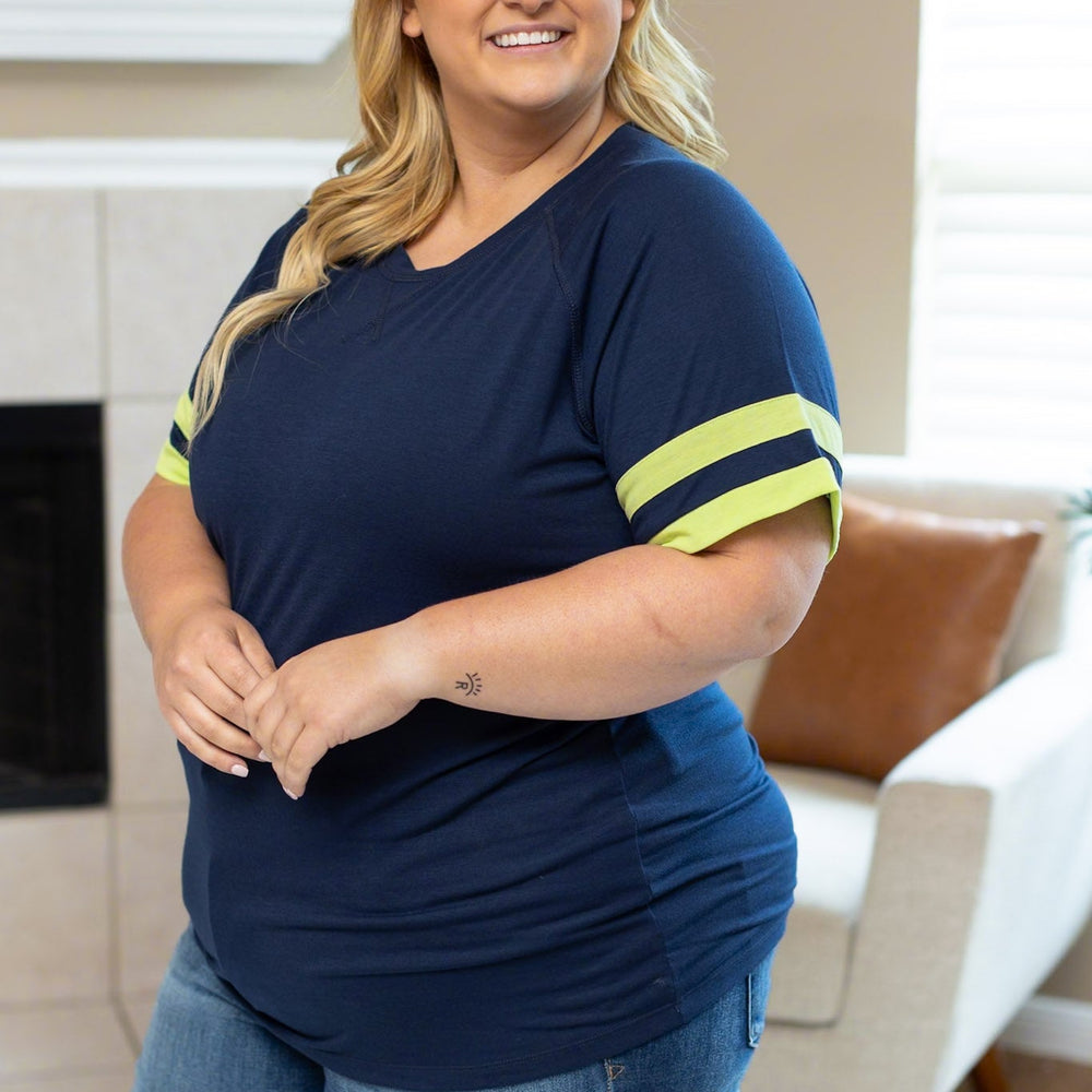 
                      
                        Kylie Tee - Seattle Navy and Lime
                      
                    