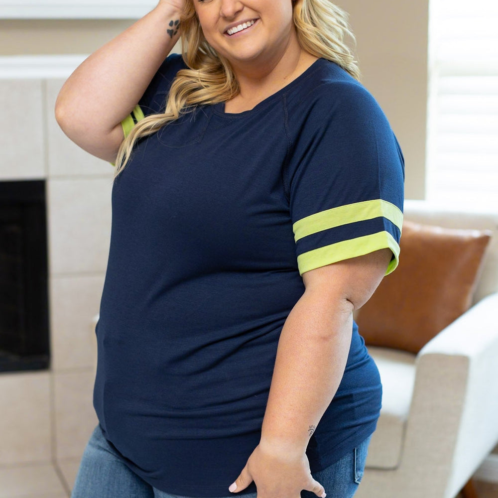 
                      
                        Kylie Tee - Seattle Navy and Lime
                      
                    