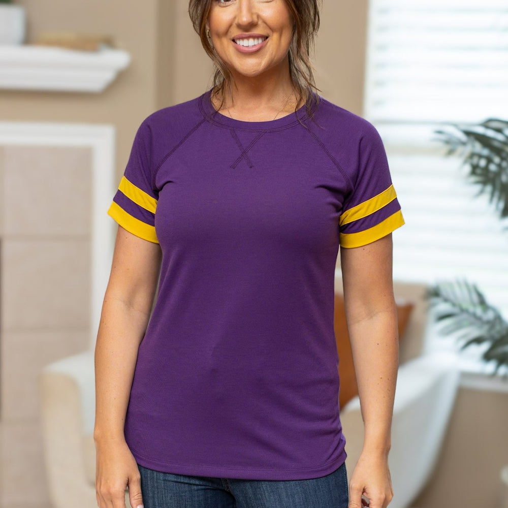 
                      
                        Kylie Tee - Minnesota Purple and Yellow
                      
                    