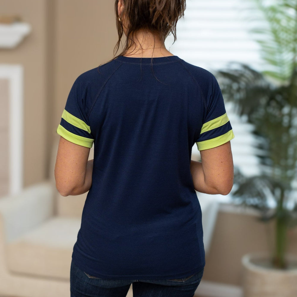 
                      
                        Kylie Tee - Seattle Navy and Lime
                      
                    