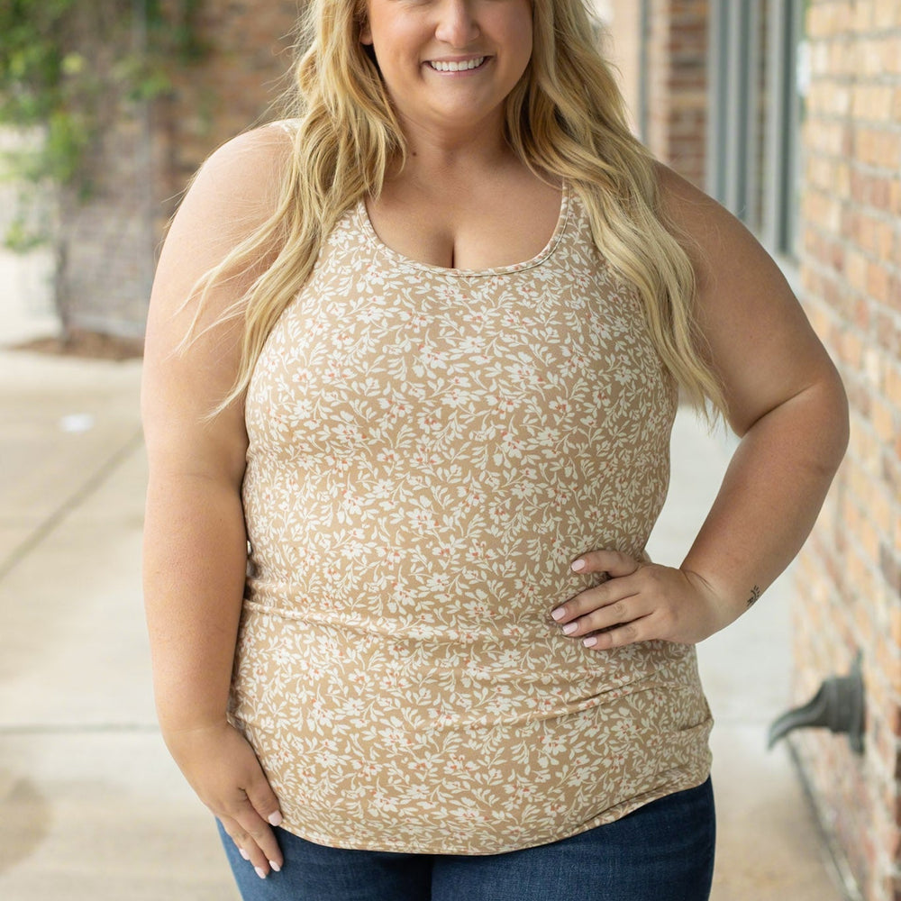 
                      
                        Luxe Crew Tank - Tan Floral
                      
                    