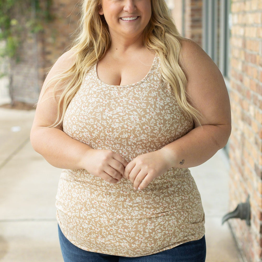 
                      
                        Luxe Crew Tank - Tan Floral
                      
                    