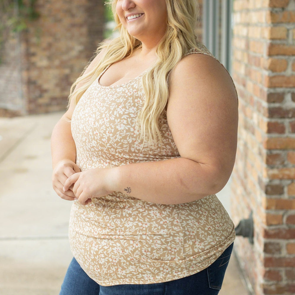 
                      
                        Luxe Crew Tank - Tan Floral
                      
                    