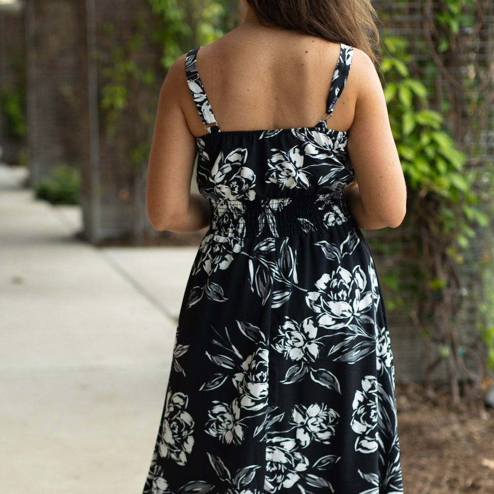 
                      
                        Cassidy Midi Dress - Black and White Floral
                      
                    