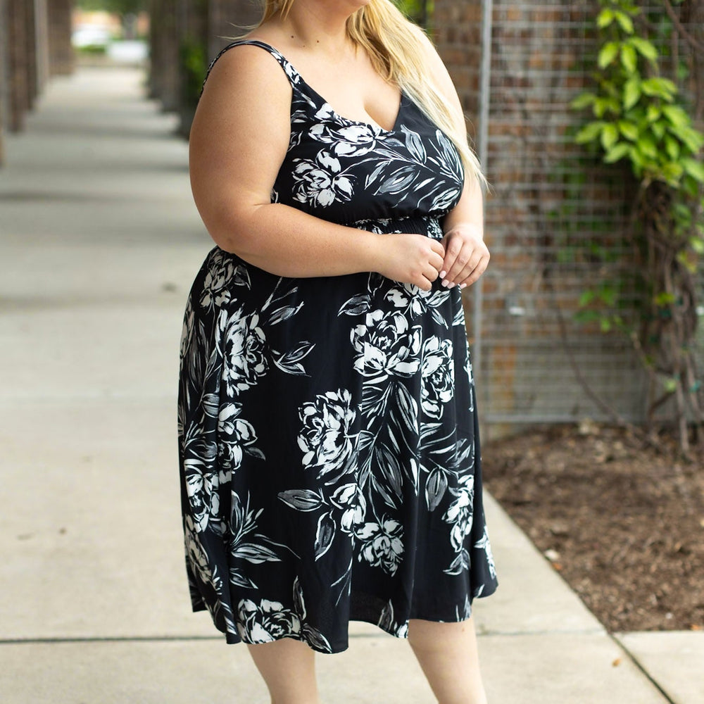 
                      
                        Cassidy Midi Dress - Black and White Floral
                      
                    